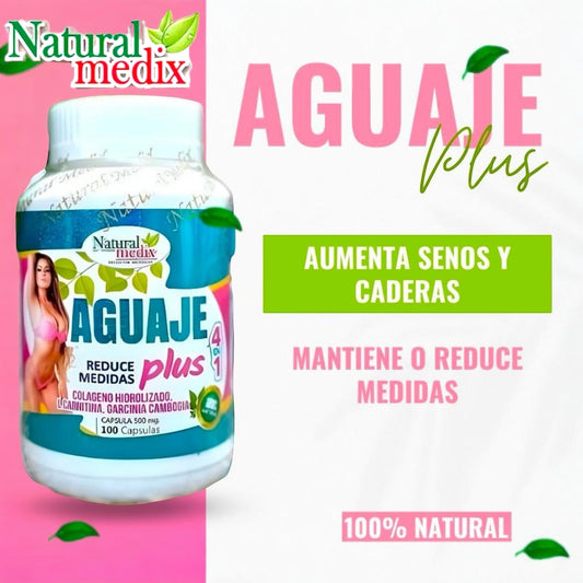 Natural Medix Aguaje Plus capsules arranged for daily use