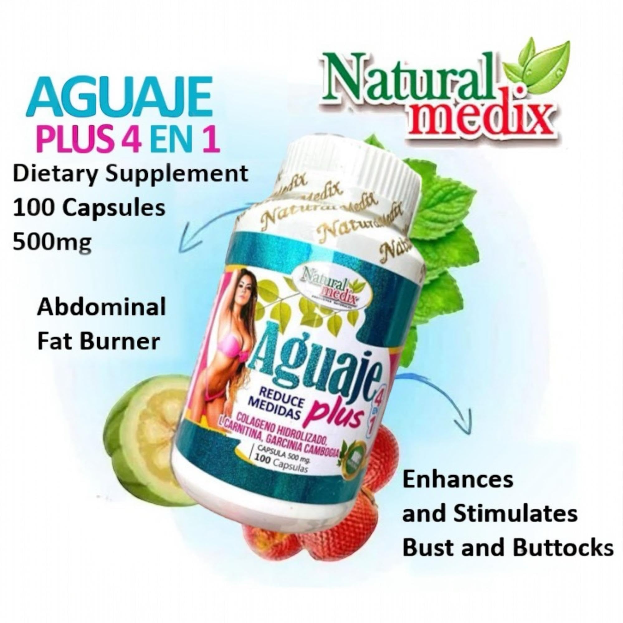 Natural Medix Aguaje Plus fruit imagery suggesting natural nourishment