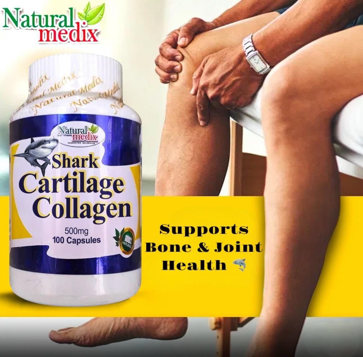 Natural Medix Cartilage purity seal indicates preservative-free quality
