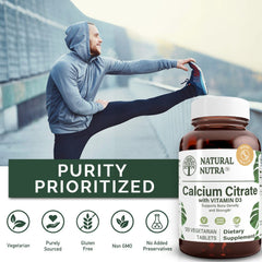 Natural Nutra amber glass bottle protects tablet purity and freshness.