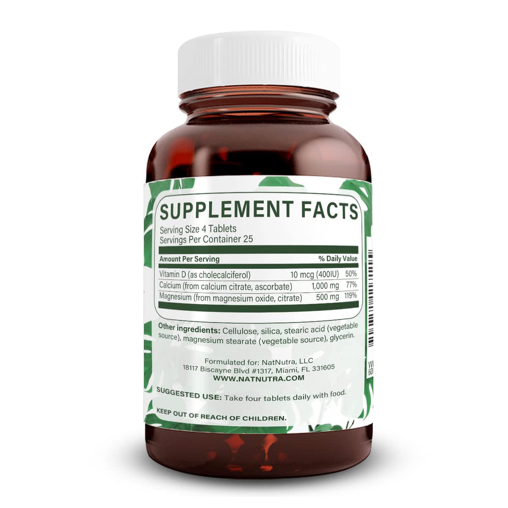 Natural Nutra Cal-Mag Citrate tablets close-up highlighting vegan, highly bioavailable minerals