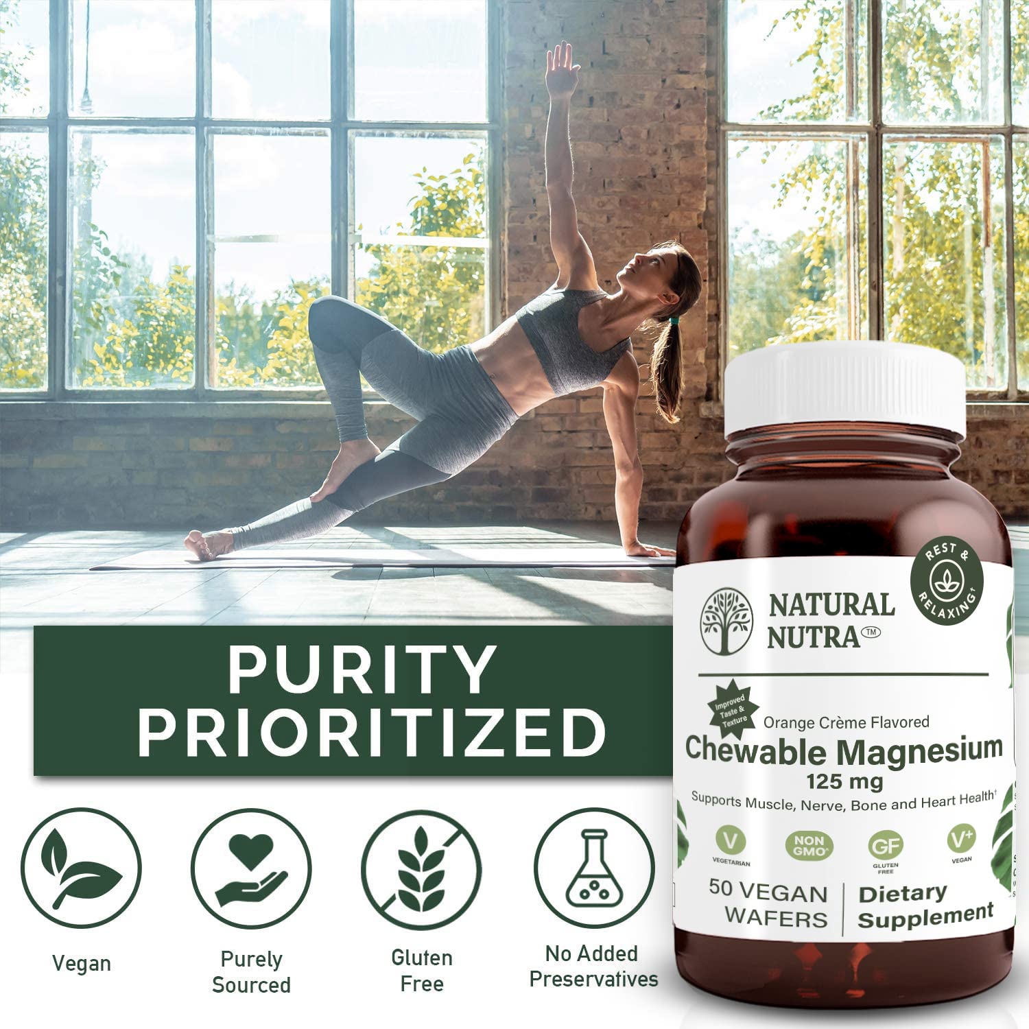 Natural Nutra label details emphasize purity, vegan and non-GMO ingredients.