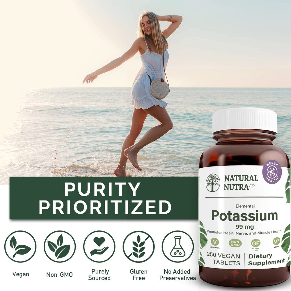 Natural Nutra Elemental Potassium Gluconate vegan, non-GMO formula on label.