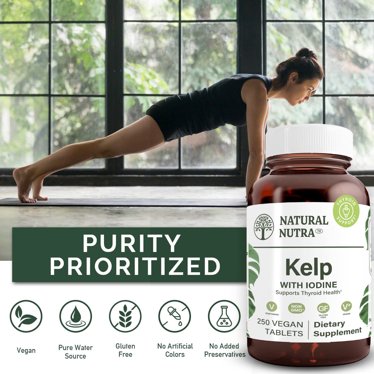 Natural Nutra Kelp iodine packaging box ready for long-term supply.