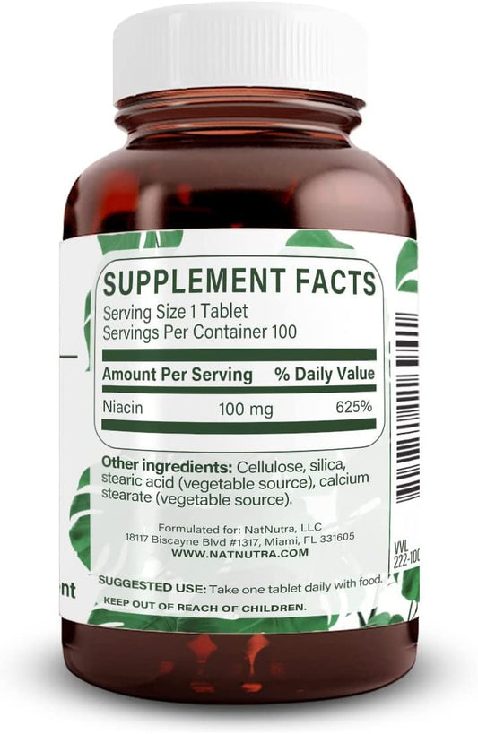 Natural Nutra Niacin tablets close-up showing smooth texture for daily use