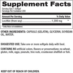 Close-up of Natural Nutra Soy Lecithin softgels easy to swallow
