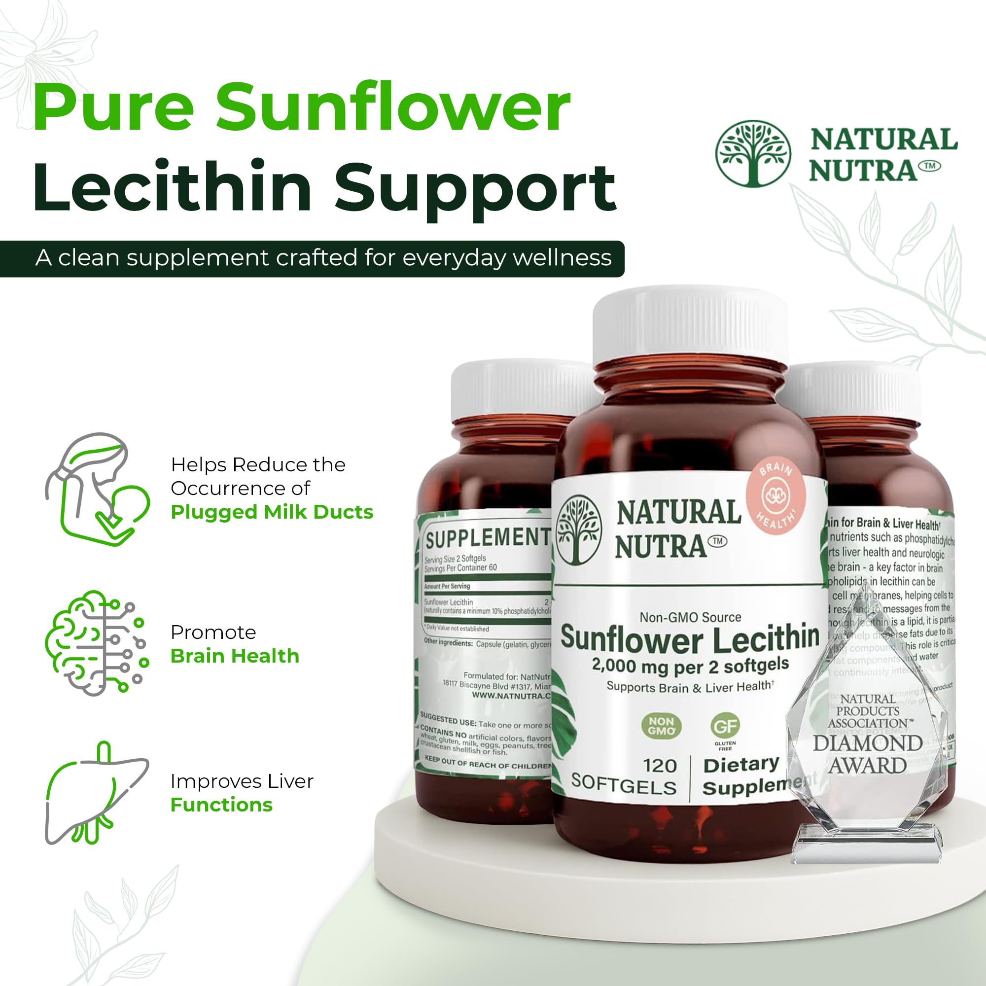 Natural Nutra Sunflower Lecithin may support liver function