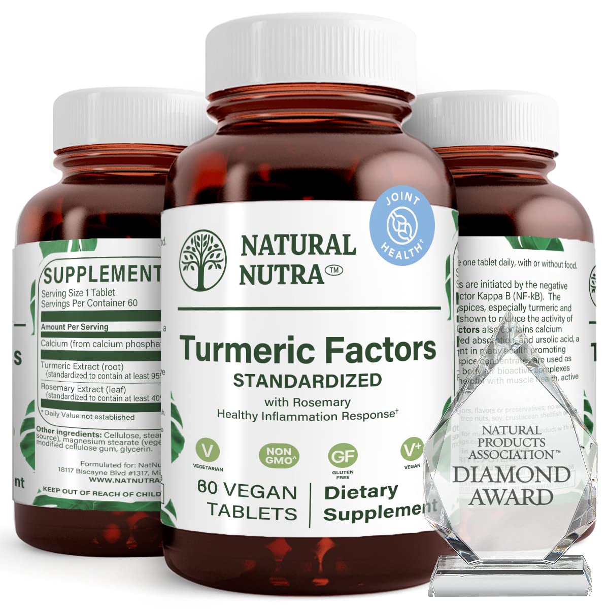 Natural Nutra turmeric-curcumin 350mg extract bottle for daily vitality