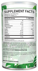 Natural Nutra vanilla whey powder dissolving smoothly in water for easy shakes.