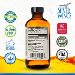 Natural Path Silver Wings amber glass bottle closeup highlighting premium packaging