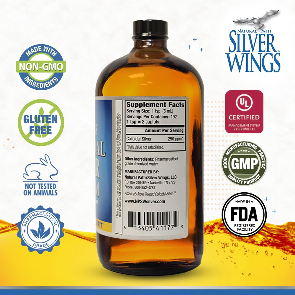 Natural Path Silver Wings liquid pour for easy dosing.