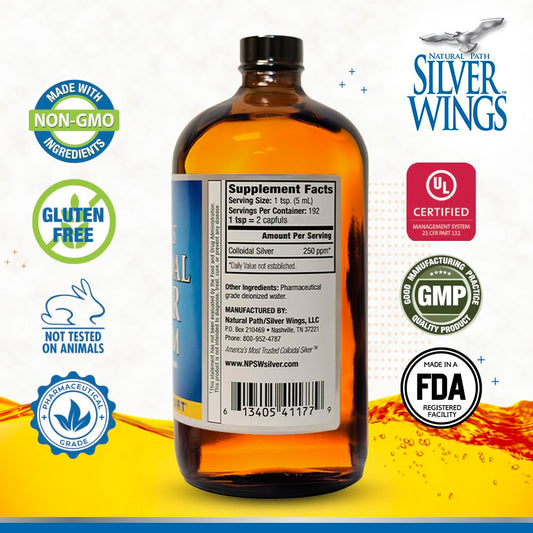 Natural Path Silver Wings liquid pour for easy dosing.