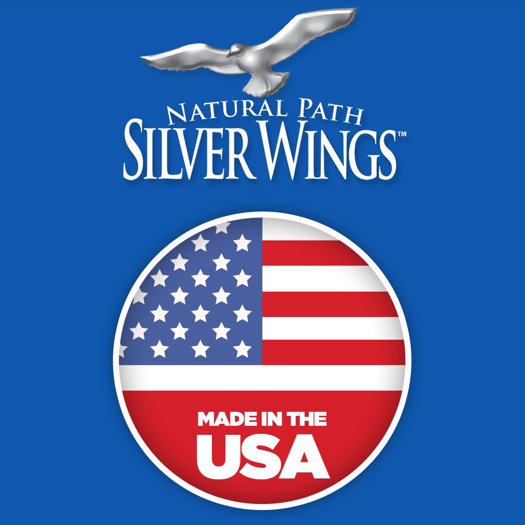 UL cGMP certification badge shown on Natural Path Silver Wings packaging