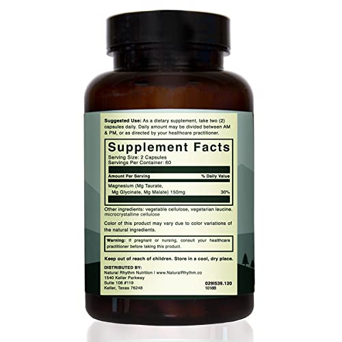 Natural Rhythm Triple Calm capsules close-up, chelated forms for easy absorption