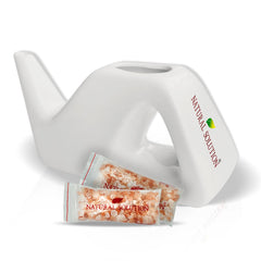 Natural Solution ceramic neti pot for gentle nasal rinse and congestion relief
