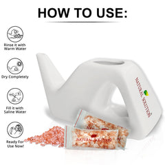 Natural Solution neti pot closeup showing smooth ceramic surface