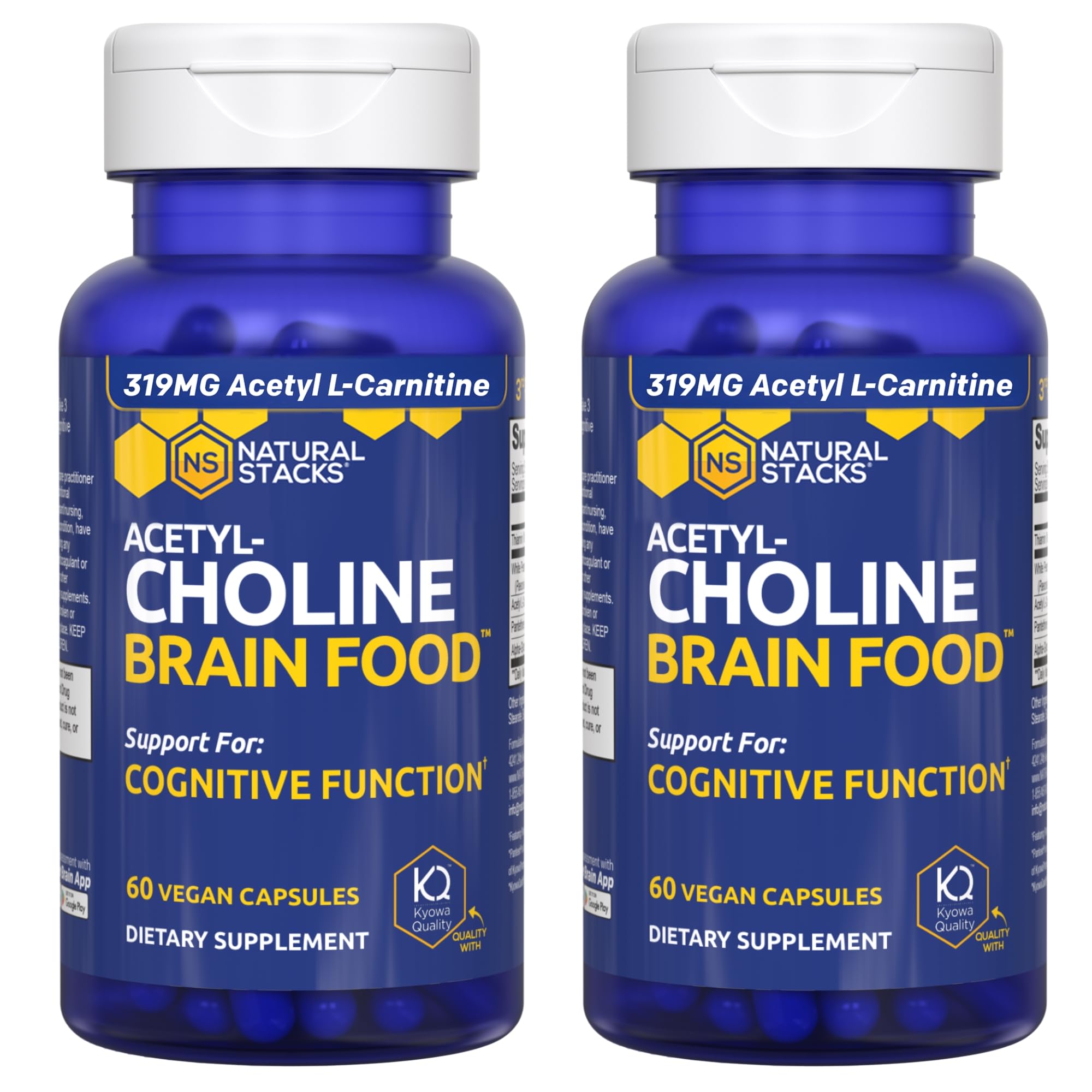 Natural Stacks Acetylcholine Brain Food bottle front for focused cognitive support