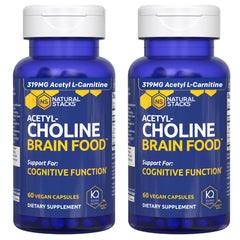 Natural Stacks Acetylcholine Brain Food bottle front for focused cognitive support