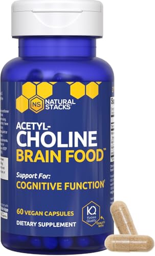 Natural Stacks Acetylcholine Brain Food capsules close-up suggesting brain energy support