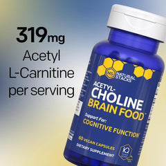 Natural Stacks Acetylcholine Brain Food testing seal indicating third-party verification
