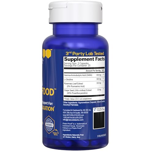 Transparent label and third-party testing on Natural Stacks packaging.