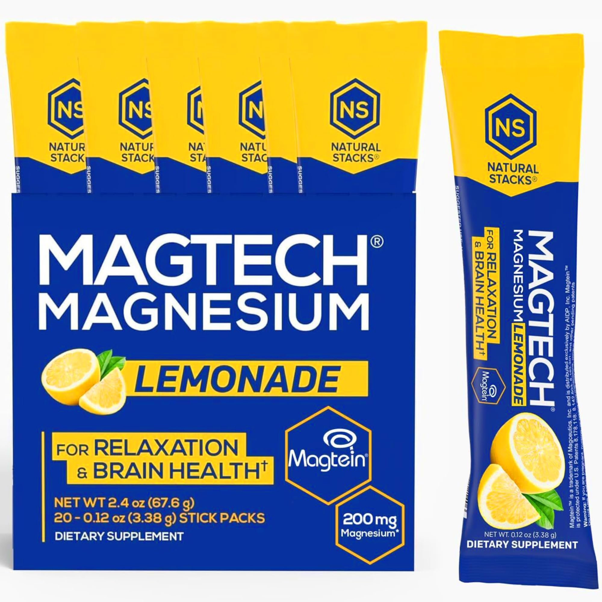 Natural Stacks MagTech brain-health graphic suggesting memory support.