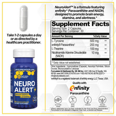 NeuroAlert capsules-closeup showing 60 capsules for smooth mental energy