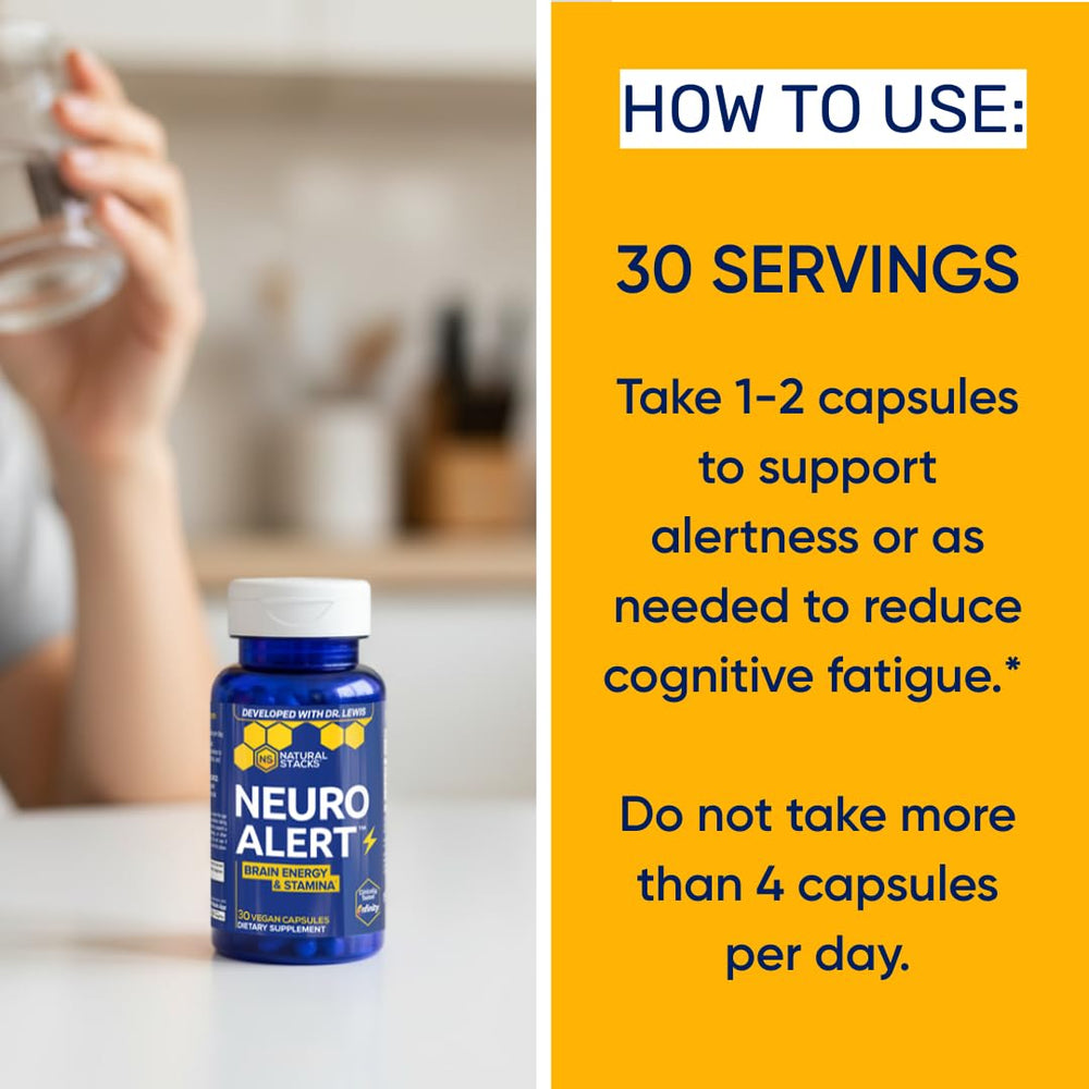 NeuroAlert label-closeup highlighting paraxanthine and L-theanine for alertness