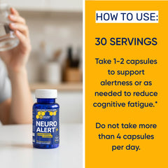 NeuroAlert label-closeup highlighting paraxanthine and L-theanine for alertness