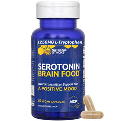 Natural Stacks Serotonin Brain Food bottle with mood-support capsules