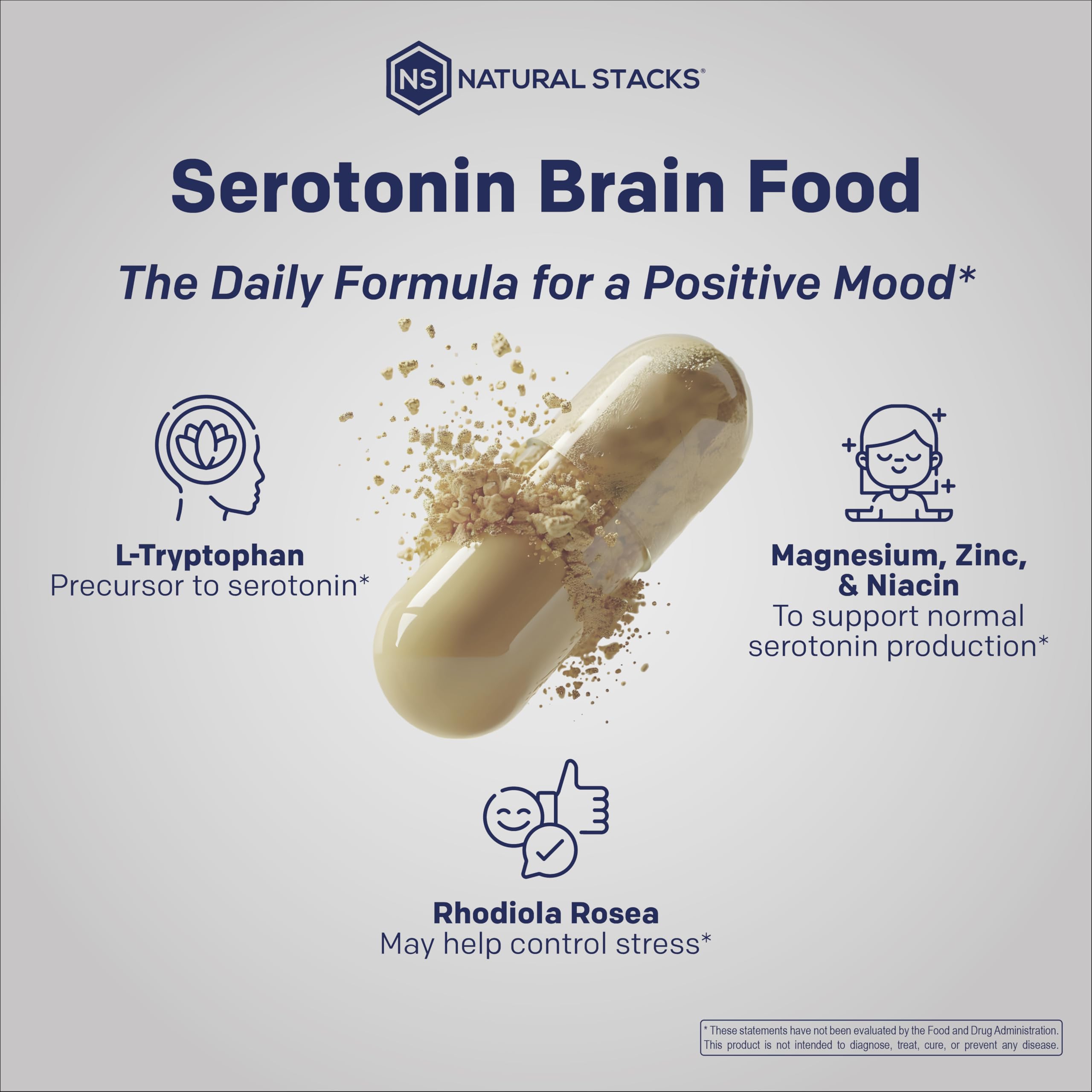 Natural Stacks zinc and B‑vitamins capsules for brain function
