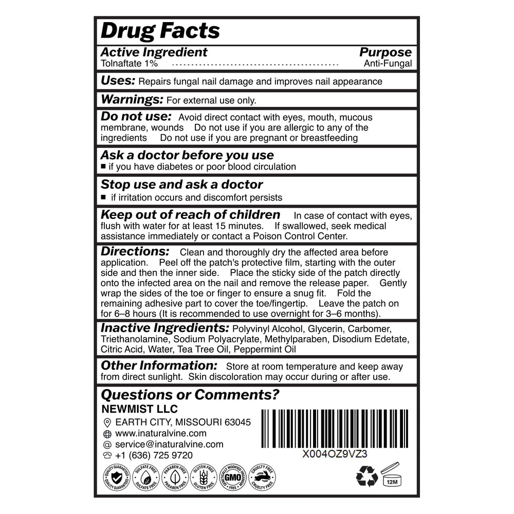 Natural Vine Closeup Ointment Label emphasizing safe formula.