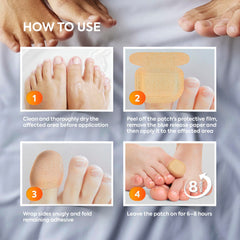 Natural Vine safe and gentle patch applied to nail for skin-sparing care.