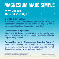 Natural Vitality CALM bottle pouring capsules, convenient travel-friendly daily habit.