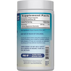 Natural Vitality CALM capsules closeup, easy-to-swallow design for daily use.