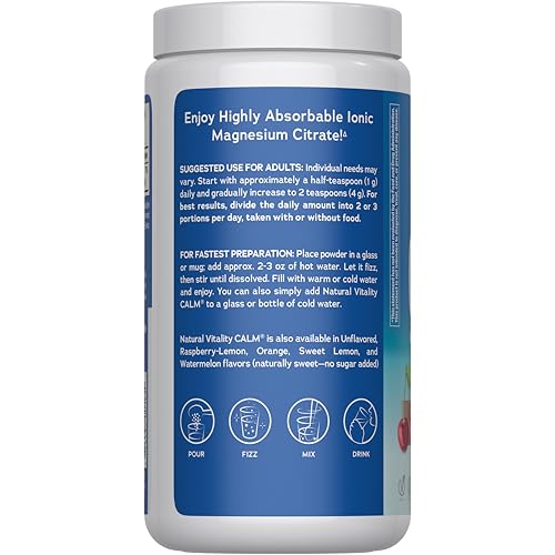 Cherry-flavored CALM drink mix dissolving in a glass for a soothing beverage.