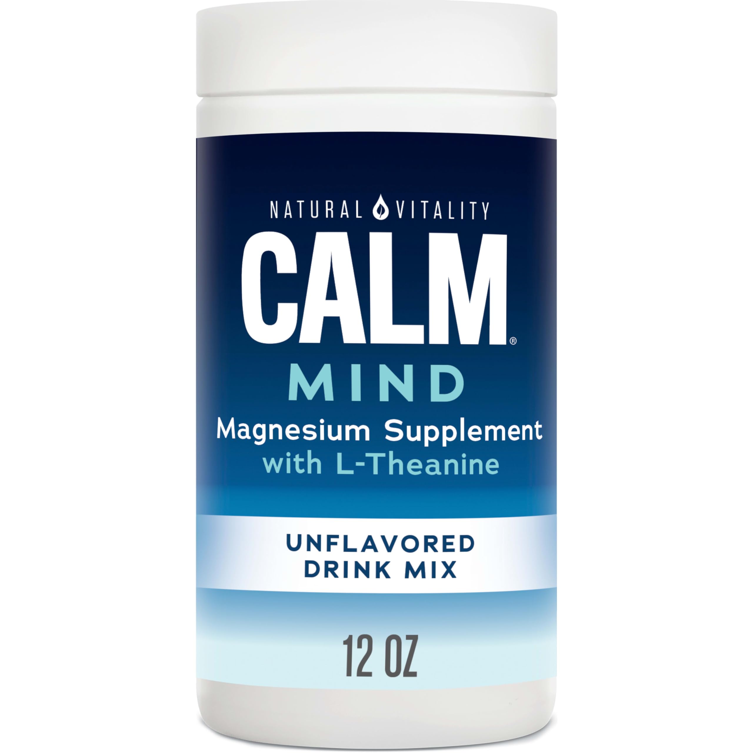 Natural Vitality CALM Mind bottle showing the powder drink mix for daily calm moments