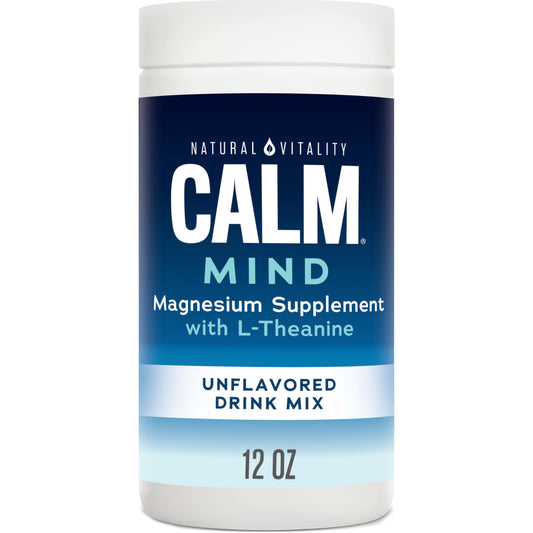 Natural Vitality CALM Mind bottle showing the powder drink mix for daily calm moments