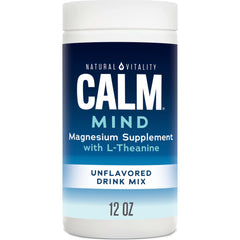 Natural Vitality CALM Mind bottle showing the powder drink mix for daily calm moments