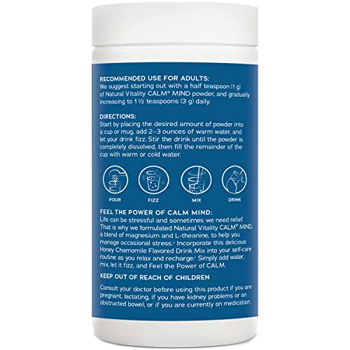 Natural Vitality CALM Mind packaging notes vegan and gluten-free attributes
