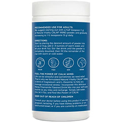 Natural Vitality CALM Mind packaging notes vegan and gluten-free attributes