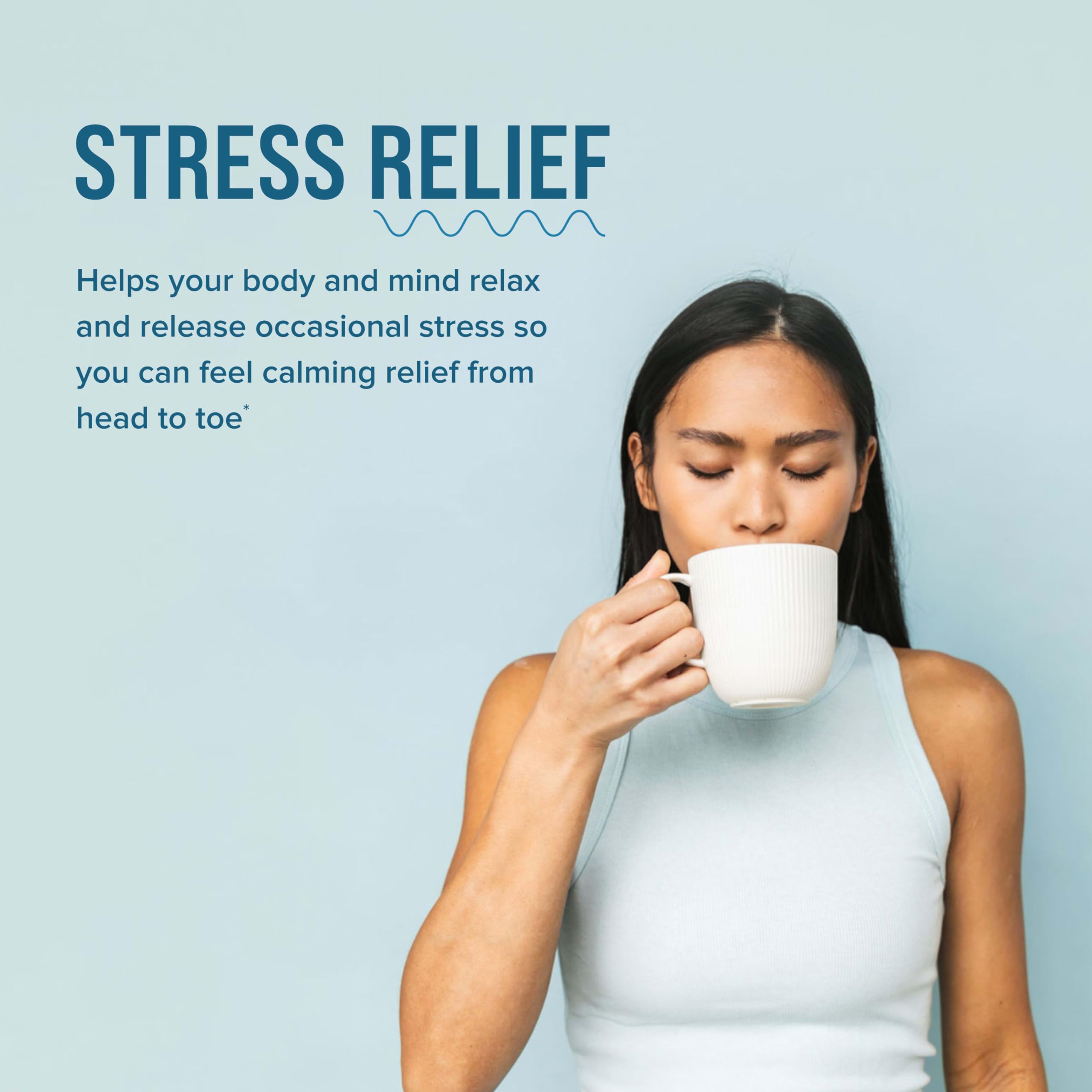 Natural Vitality CALM Mind dissolving in water to form a refreshing drink