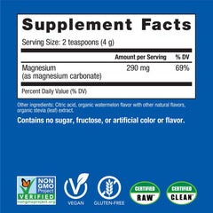 Pouring Natural Vitality CALM powder into water creates a refreshing beverage