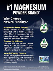 Natural Vitality Calm Sleep ingredient-bottle-label highlights melatonin and magnesium for night use