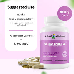 Natural Wellness UltraThistle 90-capsules-count highlights consistent daily use