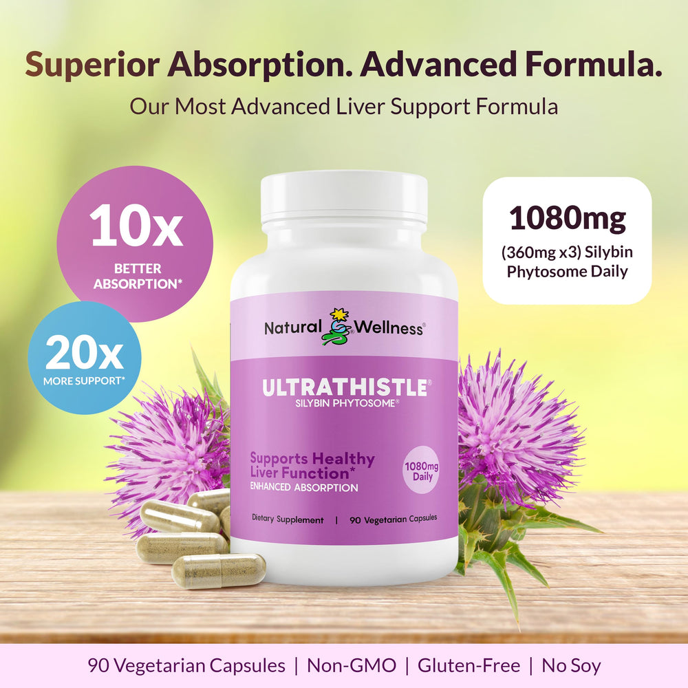 Natural Wellness UltraThistle label-detail showing patent and key dosage information