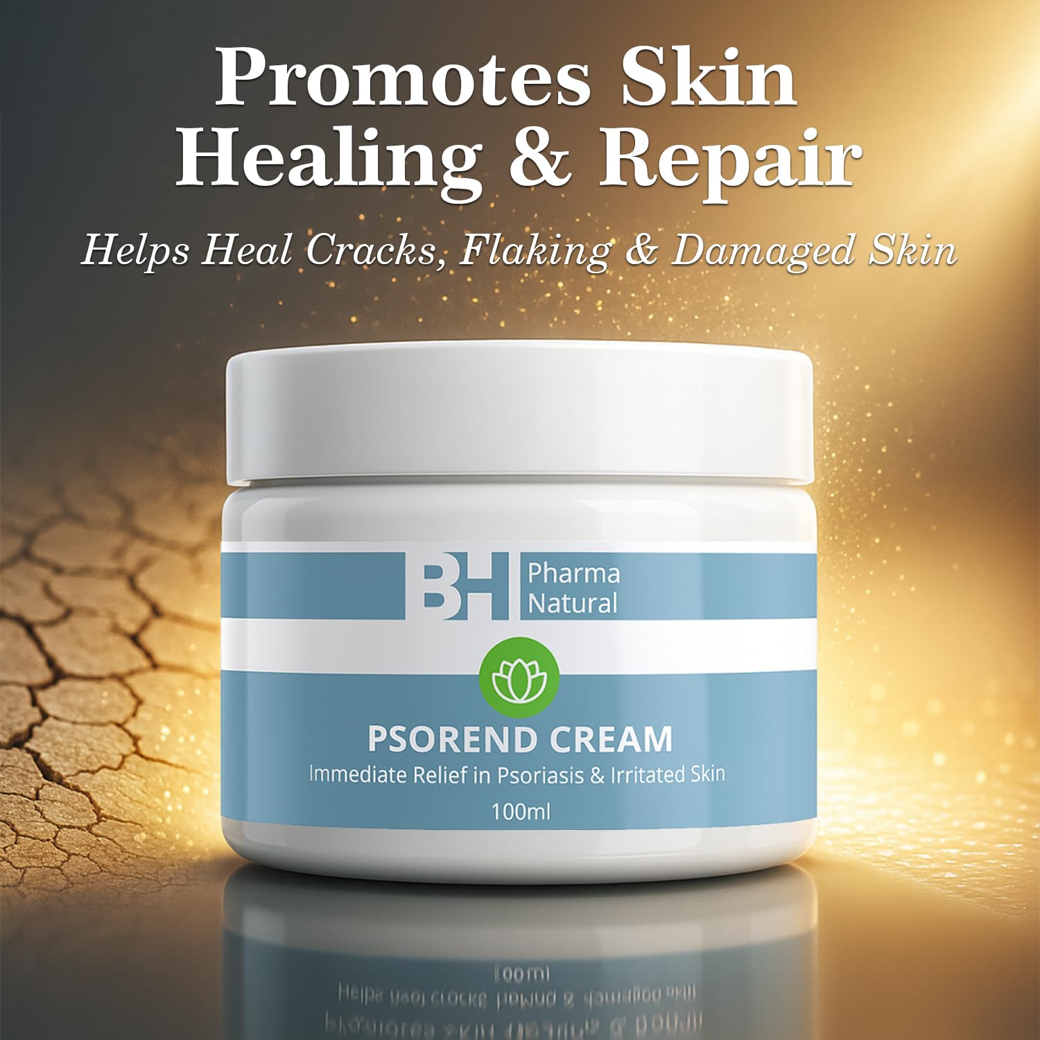 Natural Cream psoriasis relief bottle with easy dispensing for daily use.