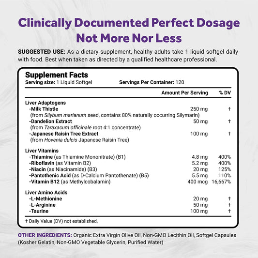 Naturalis 1300mg enhanced formula bottle highlights concentrated liver care benefits