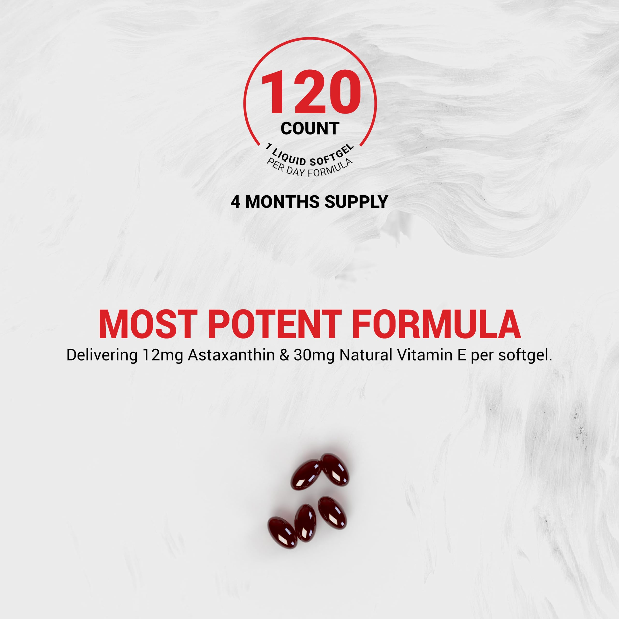 Naturalis Astaxanthin bottle with measuring cap for convenient daily use.