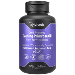Naturalis Evening Primrose Oil bottle showing pure formulation and New Zealand origin.